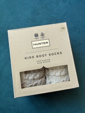 Hunter Kids Cable Knit Boot Socks in Cream